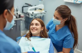 Dental hygienist performing routine cleaning in Atlanta clinic