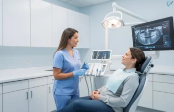 Dental hygienist in Georgia performing exam in Atlanta clinic